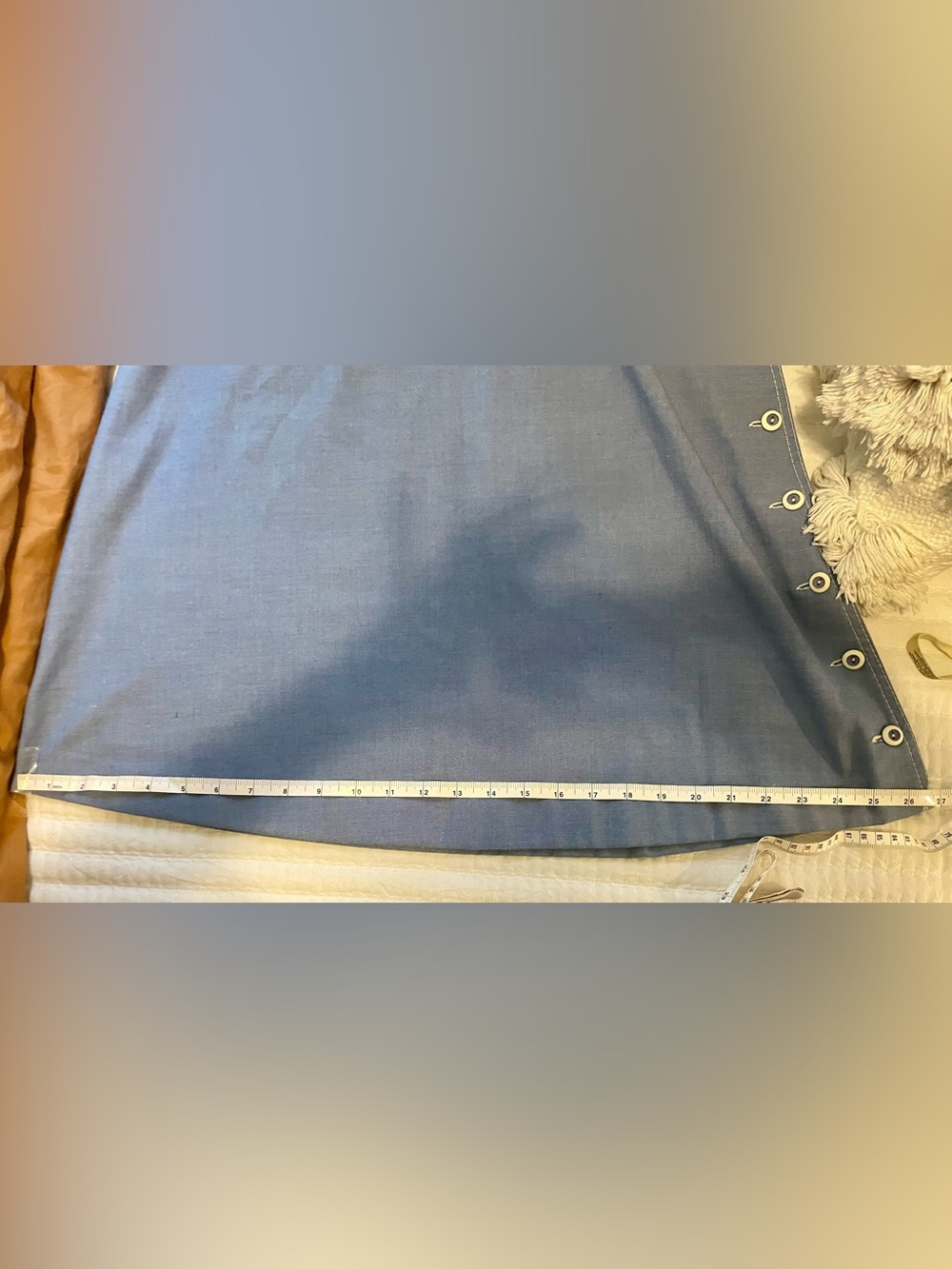 Vintage Chambray Side Button A-Line Skirt - Picture 8 of 9